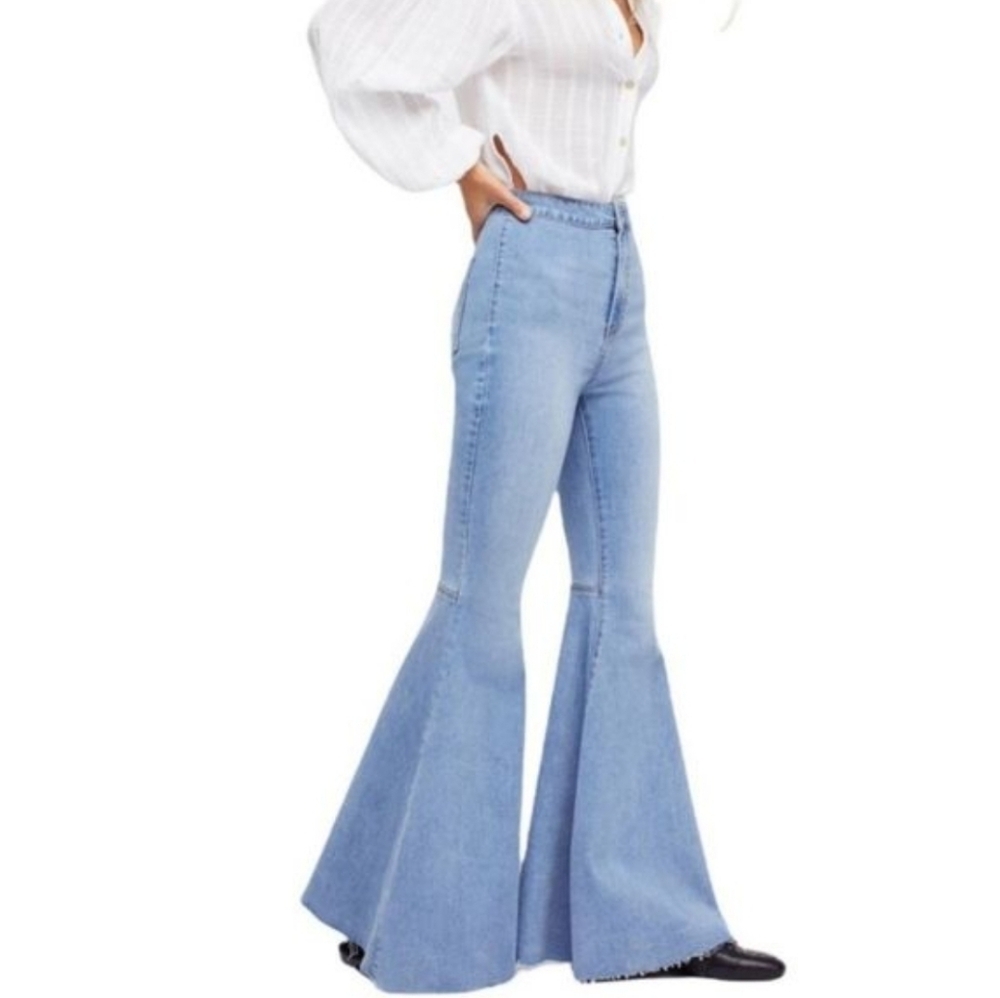 We The Free× Free People Just Float High-Rise Flare Jeans Size 30